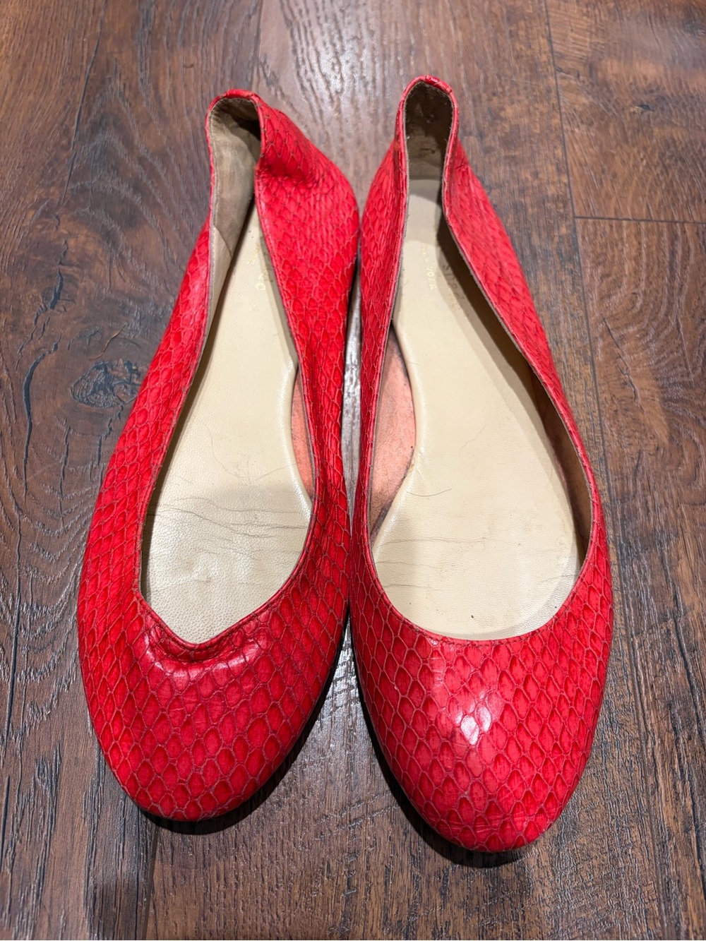 Kate Spade pink Snake-Embossed Women's Ballet Flats